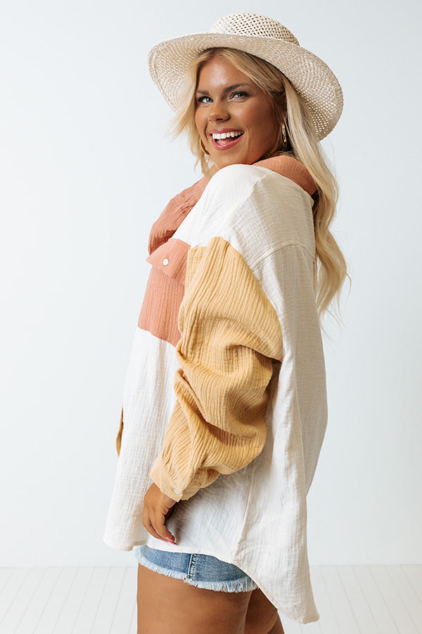 Canyon Bay Colorblock Shift Top In Primrose Yellow Curves Image - 1