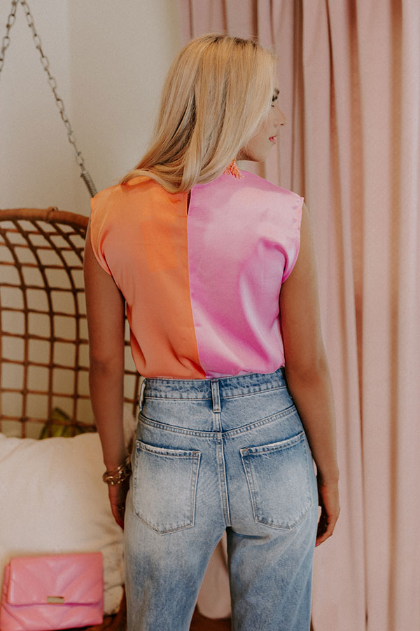 Hamptons Luxury Colorblock Bodysuit In Peach Image - 1