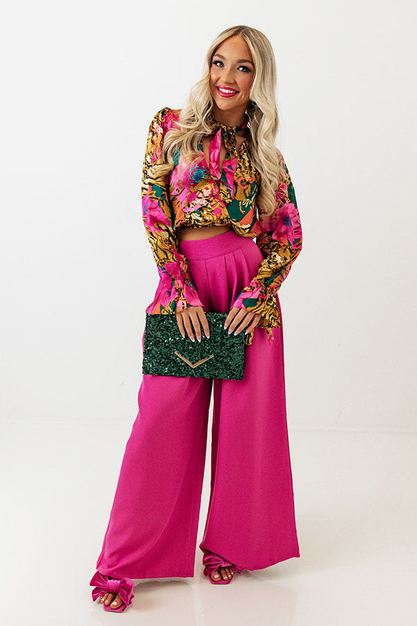 Forever Yours High Waist Pants In Fuchsia