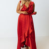 The Roxleigh Satin Maxi In Red Curves Image - 1
