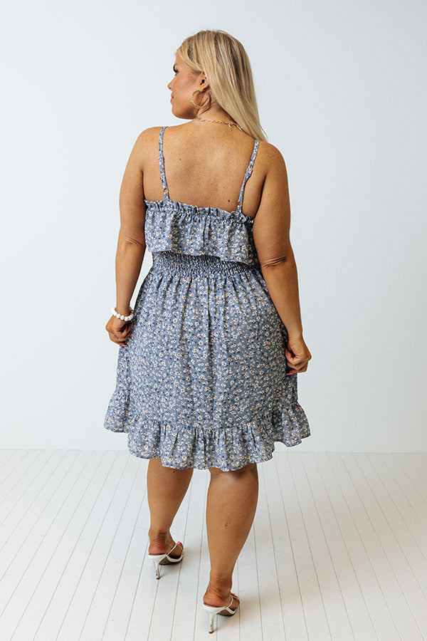 Floral Flirtation Dress In Airy Blue Curves Image - 4