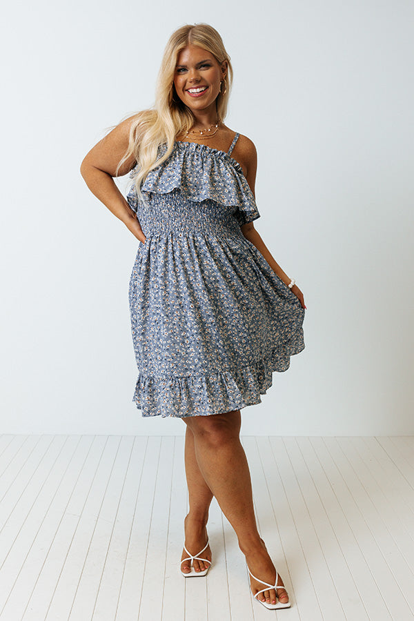 Floral Flirtation Dress In Airy Blue Curves Image - 2