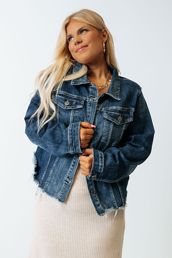 Risen New Album Distressed Denim Jacket Curves Image - 3