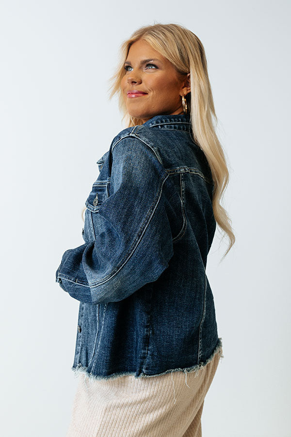 Risen New Album Distressed Denim Jacket Curves Image - 4