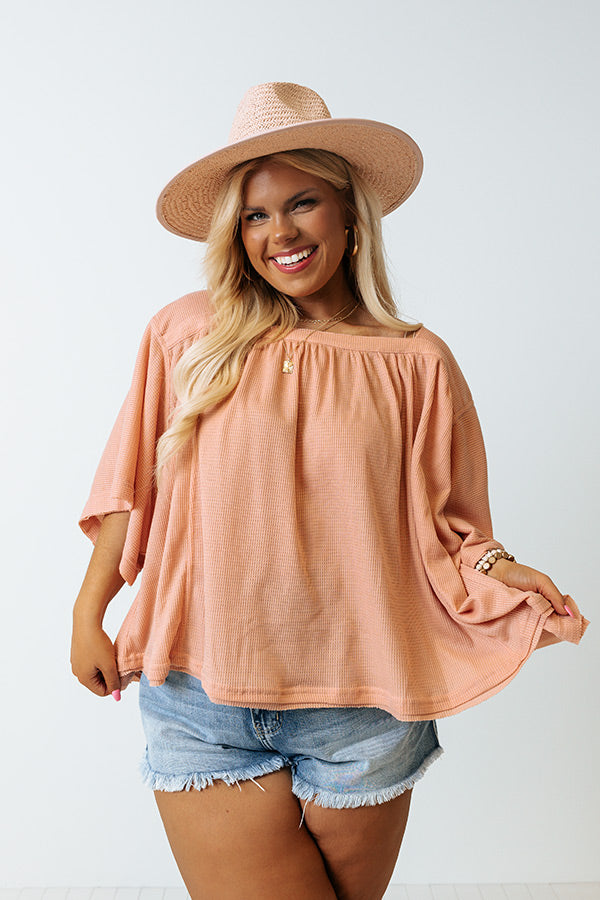 Heard The Story Waffle Knit Top Curves Image - 2