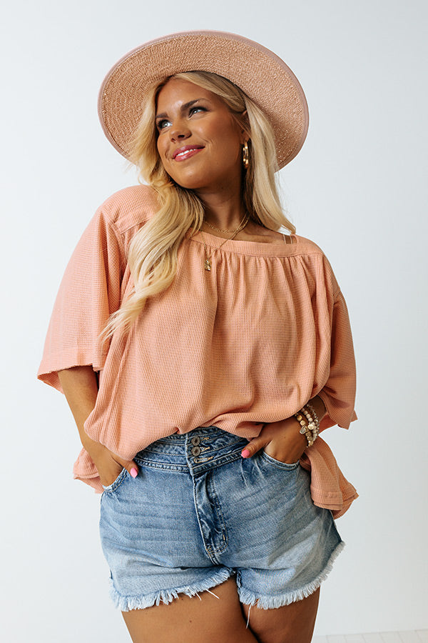 Heard The Story Waffle Knit Top Curves Image - 4