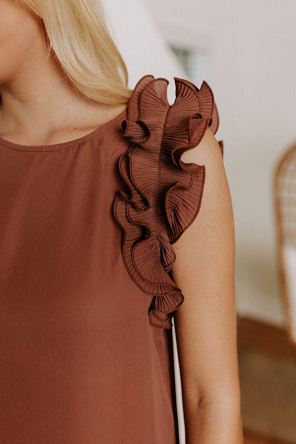 Cheer You On Shift Top In Chocolate Image - 4