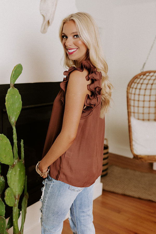 Cheer You On Shift Top In Chocolate Image - 5