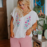 Floral Flirtation Embroidered Top In Cream Curves Image - 1