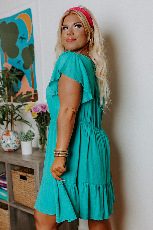 Ready To Scroll Dress In Jade Curves Image - 4