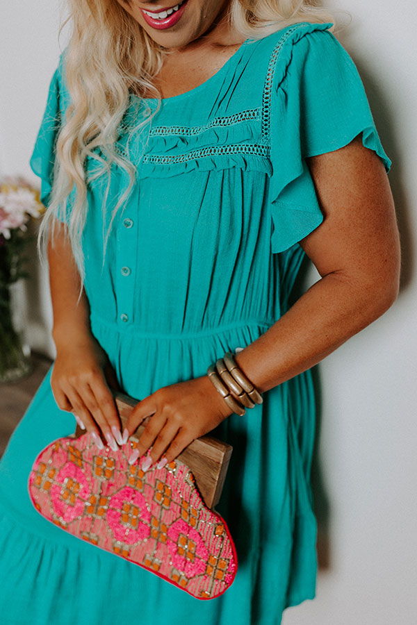 Ready To Scroll Dress In Jade Curves Image - 3