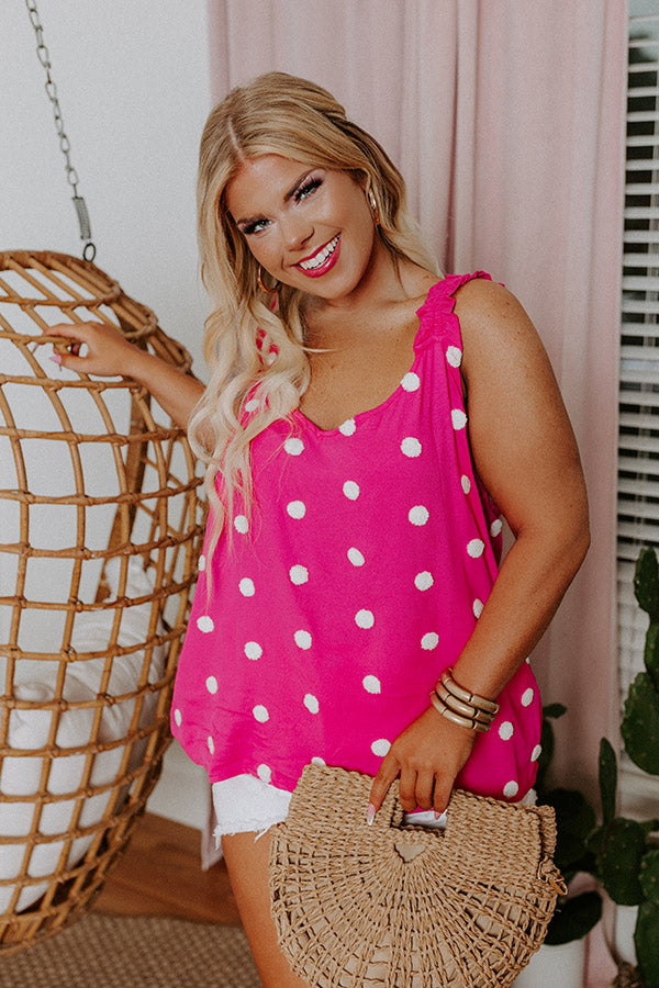 San Fran Frills Polka Dot Top In Pink Curves Image - 5