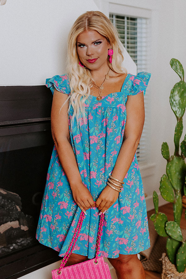 Turn Away Floral Dress Curves Image - 2