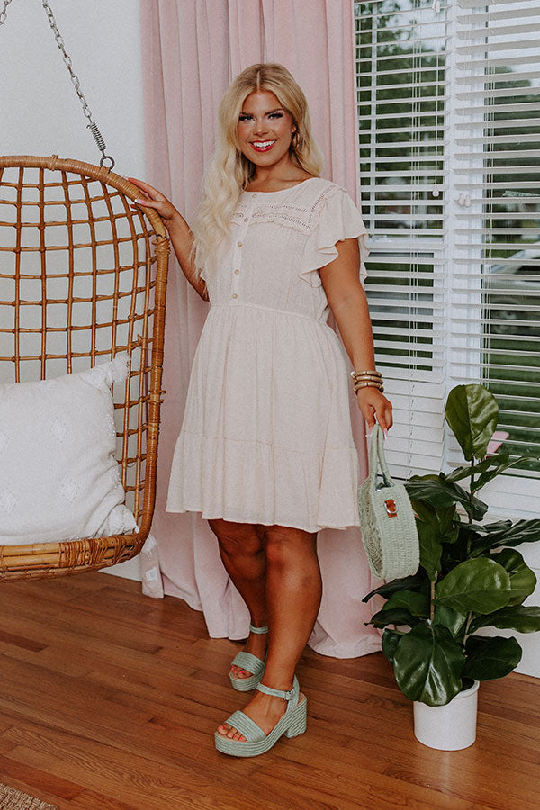 Ready To Scroll Dress In Light Beige Curves Image - 3