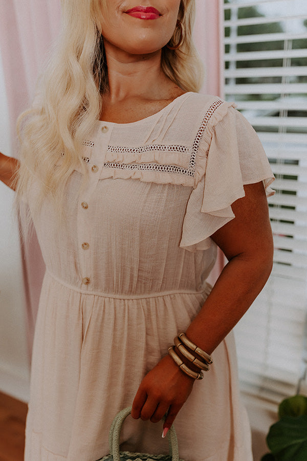 Ready To Scroll Dress In Light Beige Curves Image - 4