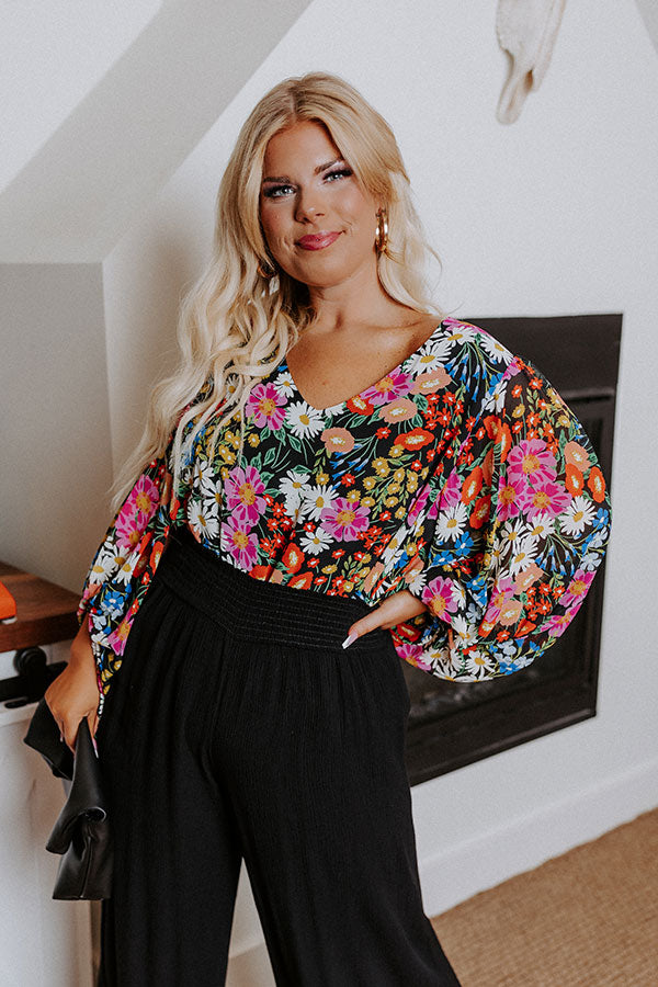 Cute Casa Floral Top In Tangerine Curves Image - 1