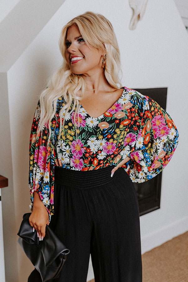 Cute Casa Floral Top In Tangerine Curves Image - 4