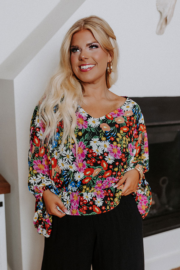 Cute Casa Floral Top In Tangerine Curves Image - 3