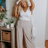 Tree Lined Drive High Waist Trousers In Birch Curves Image - 1