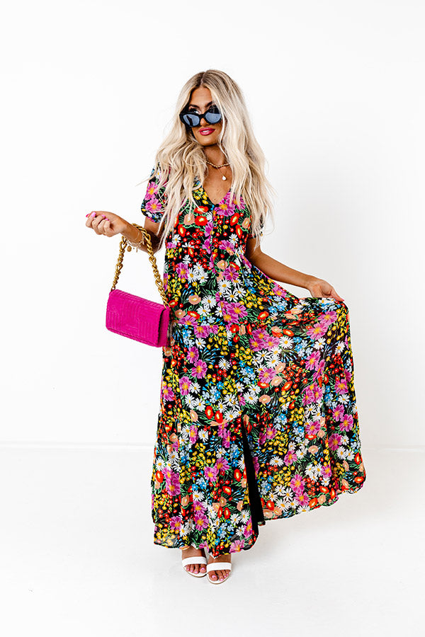 Only Sunshine Floral Maxi In Black Image - 1