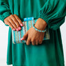 Kendra Scott Masie Gold Full Cuff Bracelet in Turquoise Mix Image - 1