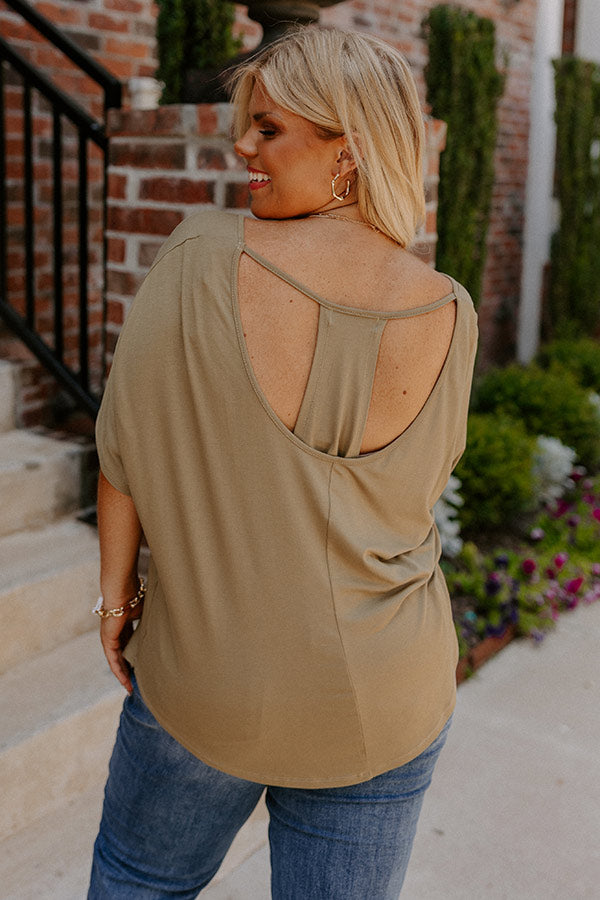 Tree Lined Drive Shift Top In Martini Olive Curves Image - 2