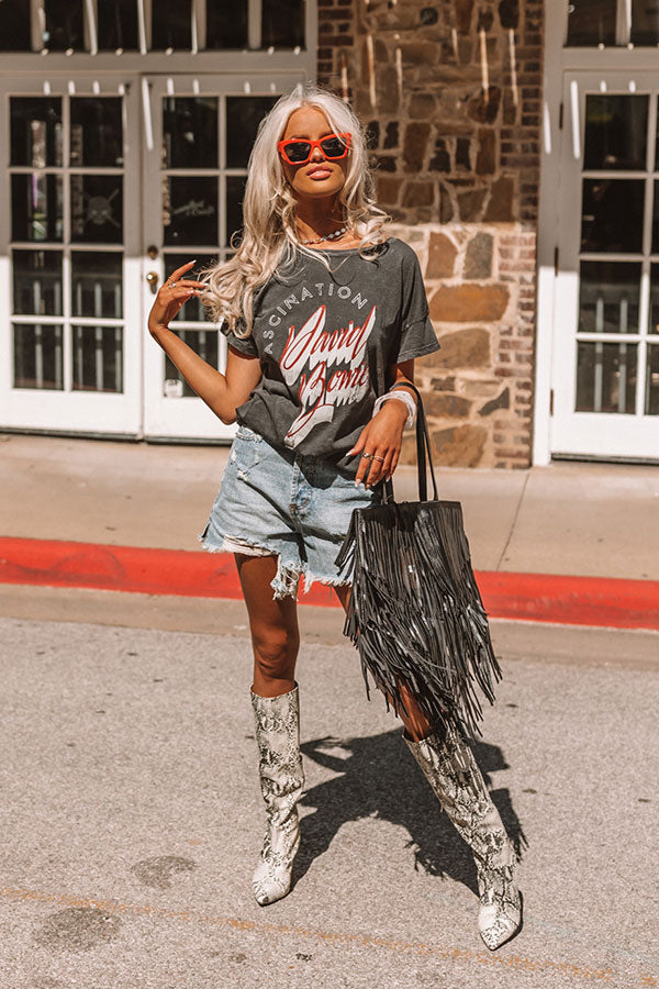 David Bowie Fascination Vintage-Wash Graphic Tee Image - 1