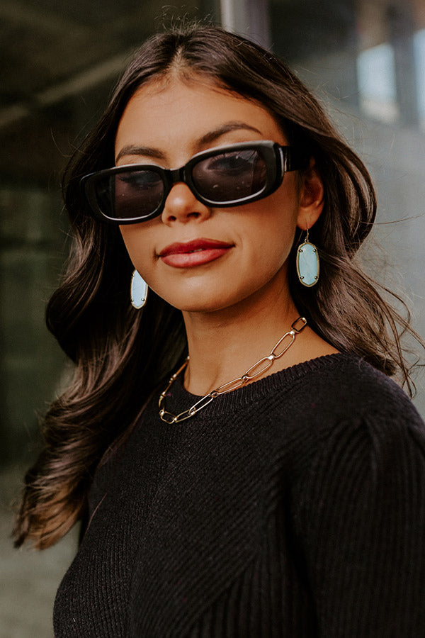 Kendra Scott Elle Gold Drop Earrings in Light Blue Magnesite Image - 3