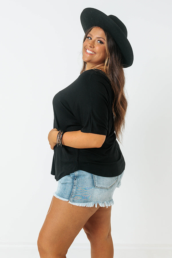 Tree Lined Drive Shift Top In Black Curves Image - 4