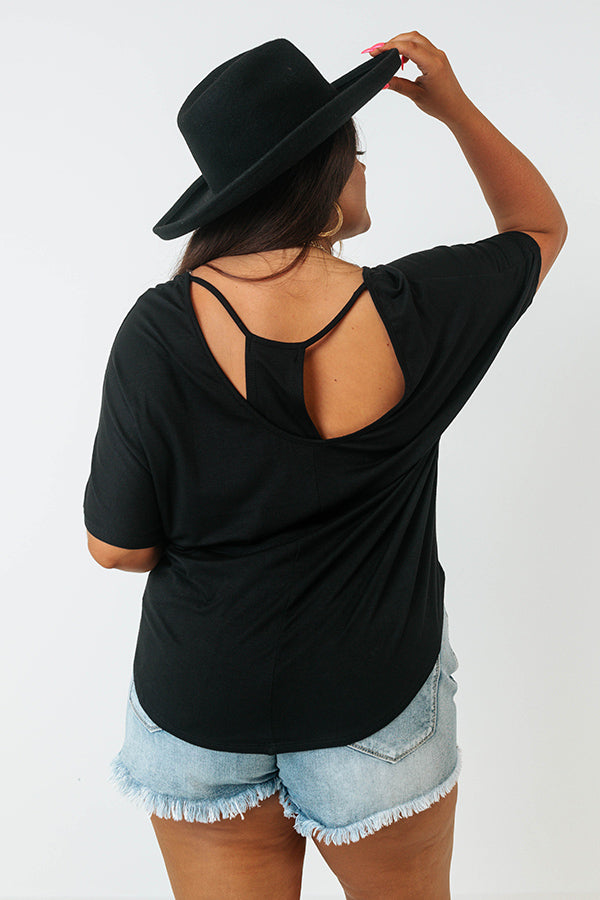 Tree Lined Drive Shift Top In Black Curves Image - 3