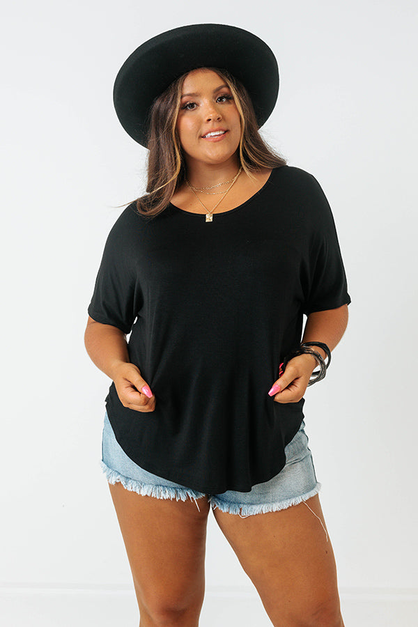 Tree Lined Drive Shift Top In Black Curves Image - 2