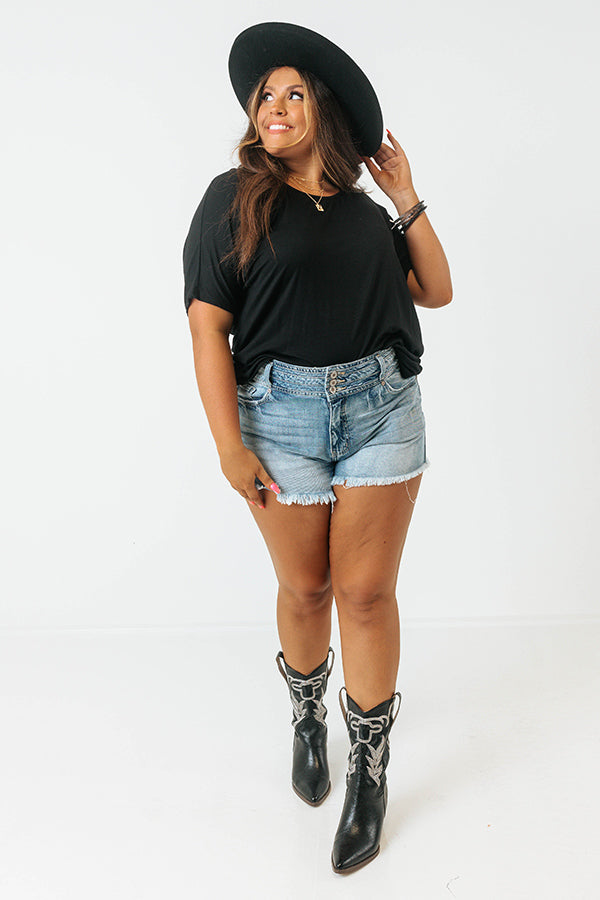 Tree Lined Drive Shift Top In Black Curves Image - 1