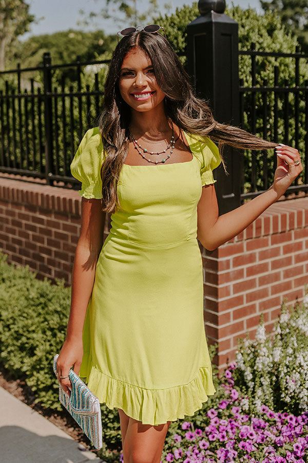 The Barrymore Dress In Lime Image - 2
