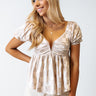 Wildly In Love Satin Babydoll Top In Champagne Image - 1