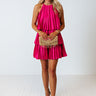 Central Avenue Pleated Dress In Hot Pink Image - 1