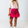 Down To Disco Feather Skirt In Hot Pink Image - 1