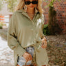 Simply Charmed Button Up Top In Sage Image - 1