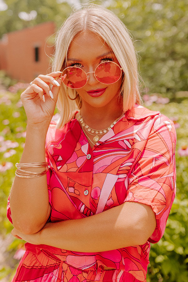Here For Happy Hour Sunnies In Pink