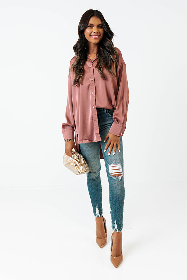 Simply Charmed Button Up Top In Vineyard Grape Image - 2