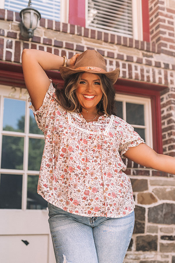 Candid Feelings Floral Shift Top In Cream Curves Image - 3