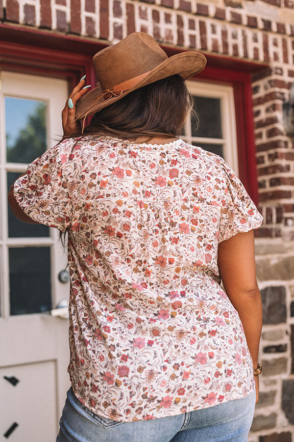 Candid Feelings Floral Shift Top In Cream Curves Image - 5