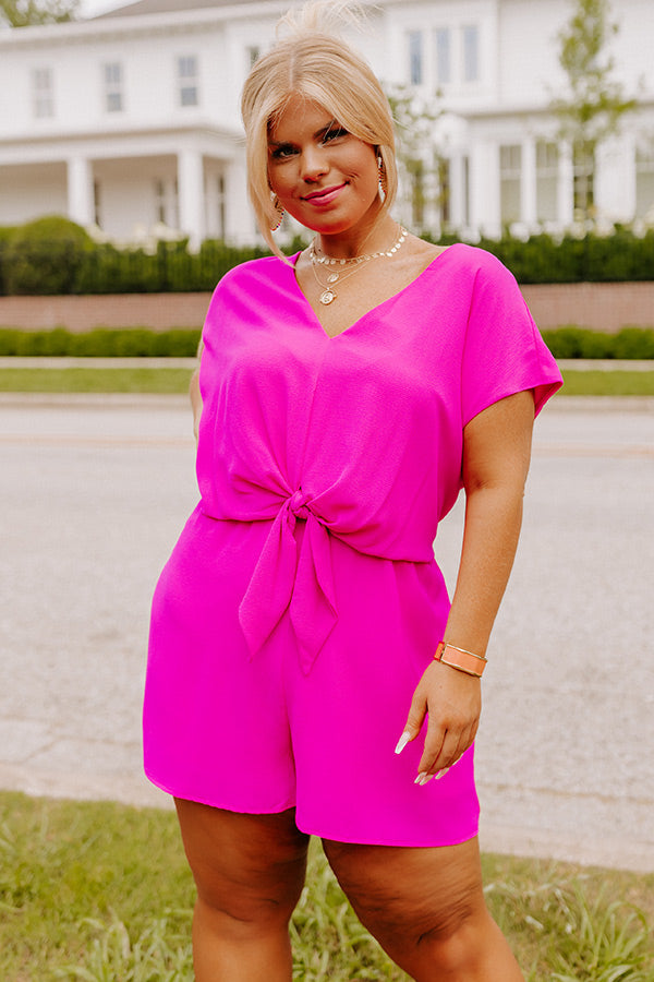 Classy And Confident Romper In Fuchsia Curves Image - 2