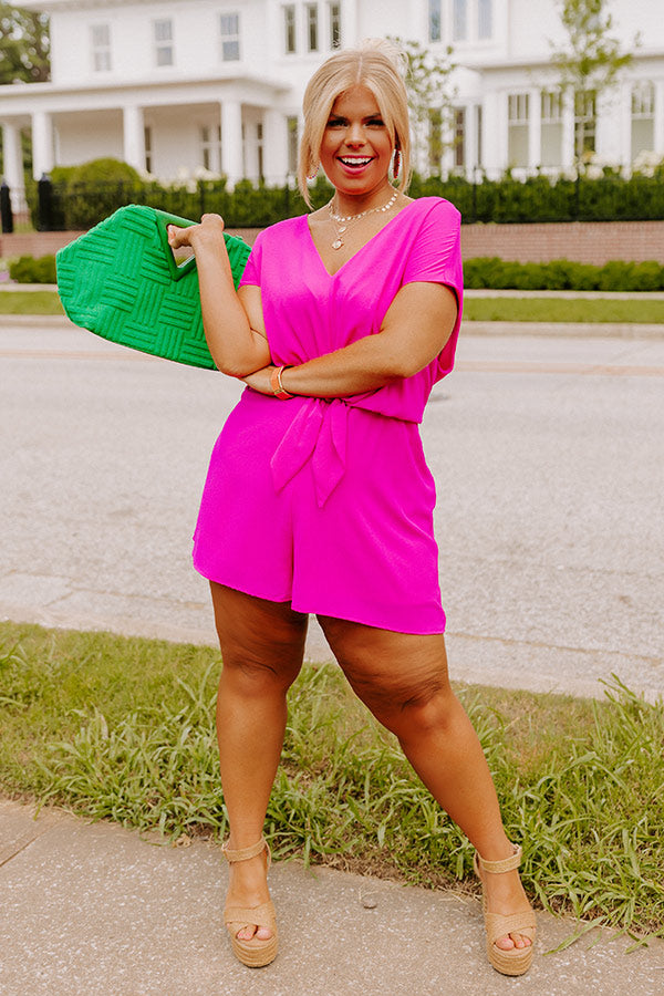 Classy And Confident Romper In Fuchsia Curves Image - 1