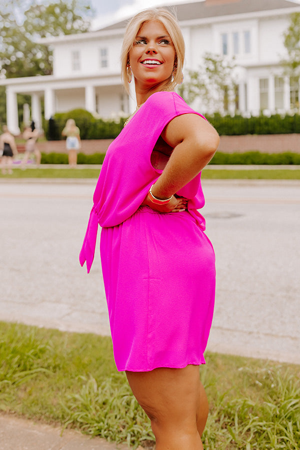 Classy And Confident Romper In Fuchsia Curves Image - 4