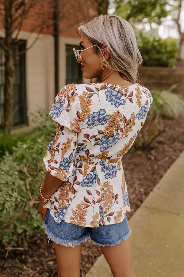 Sweet Georgia Peach Front Tie Top In Ivory Image - 5