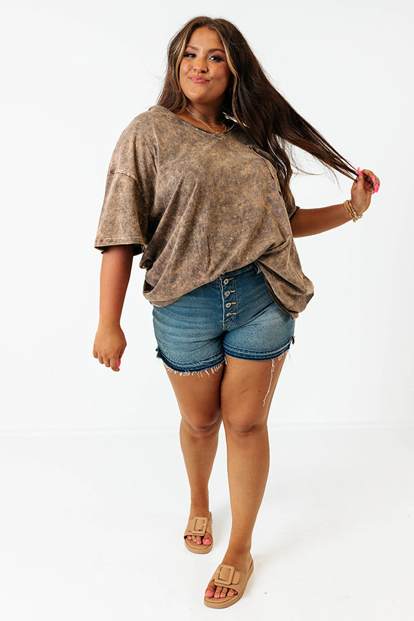 Nashville Nightlife Mineral Wash Shift Tee In Chestnut Curves Image - 2