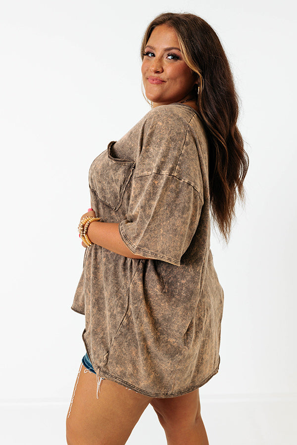 Nashville Nightlife Mineral Wash Shift Tee In Chestnut Curves Image - 4