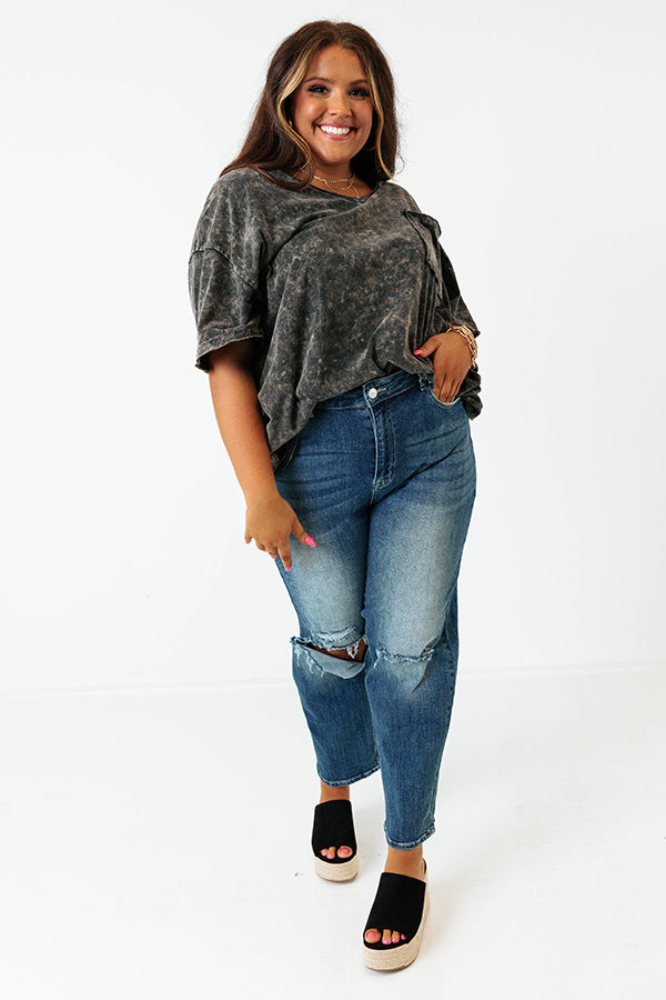 Nashville Nightlife Mineral Wash Shift Tee In Vintage Black Curves Image - 2