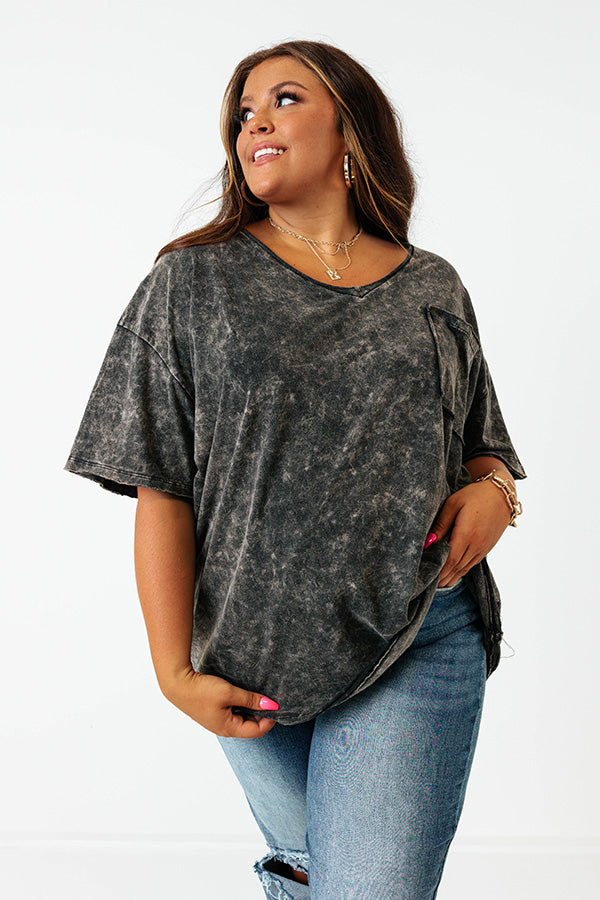 Nashville Nightlife Mineral Wash Shift Tee In Vintage Black Curves Image - 1