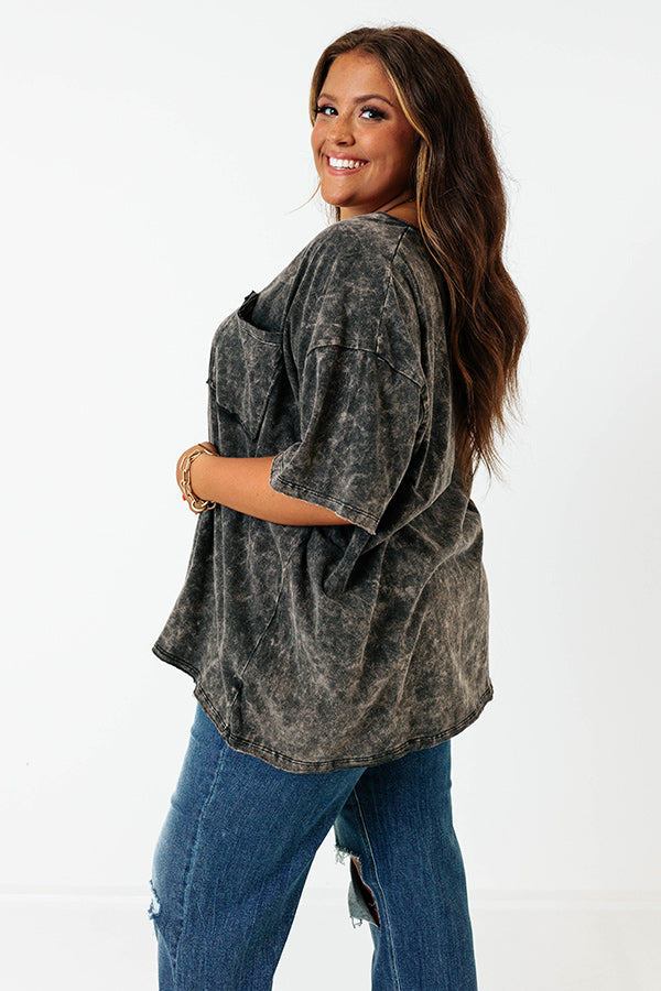 Nashville Nightlife Mineral Wash Shift Tee In Vintage Black Curves Image - 3